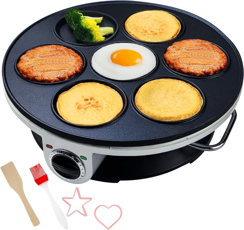 Aoruru Electric Pancake Maker for Kids Mini Crepe Maker Nonstick Fried Eggs Pan - Image 1